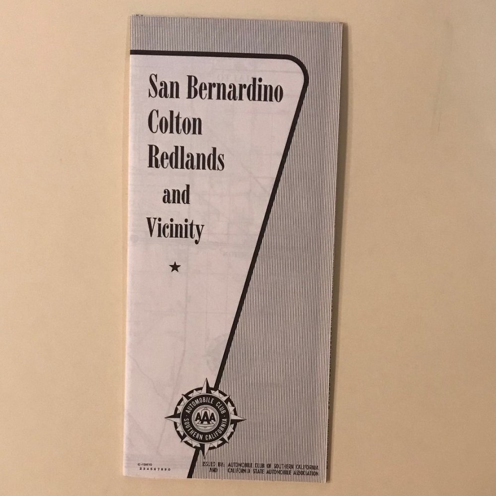 VINTAGE San Bernardino Colton Redlands AAA map